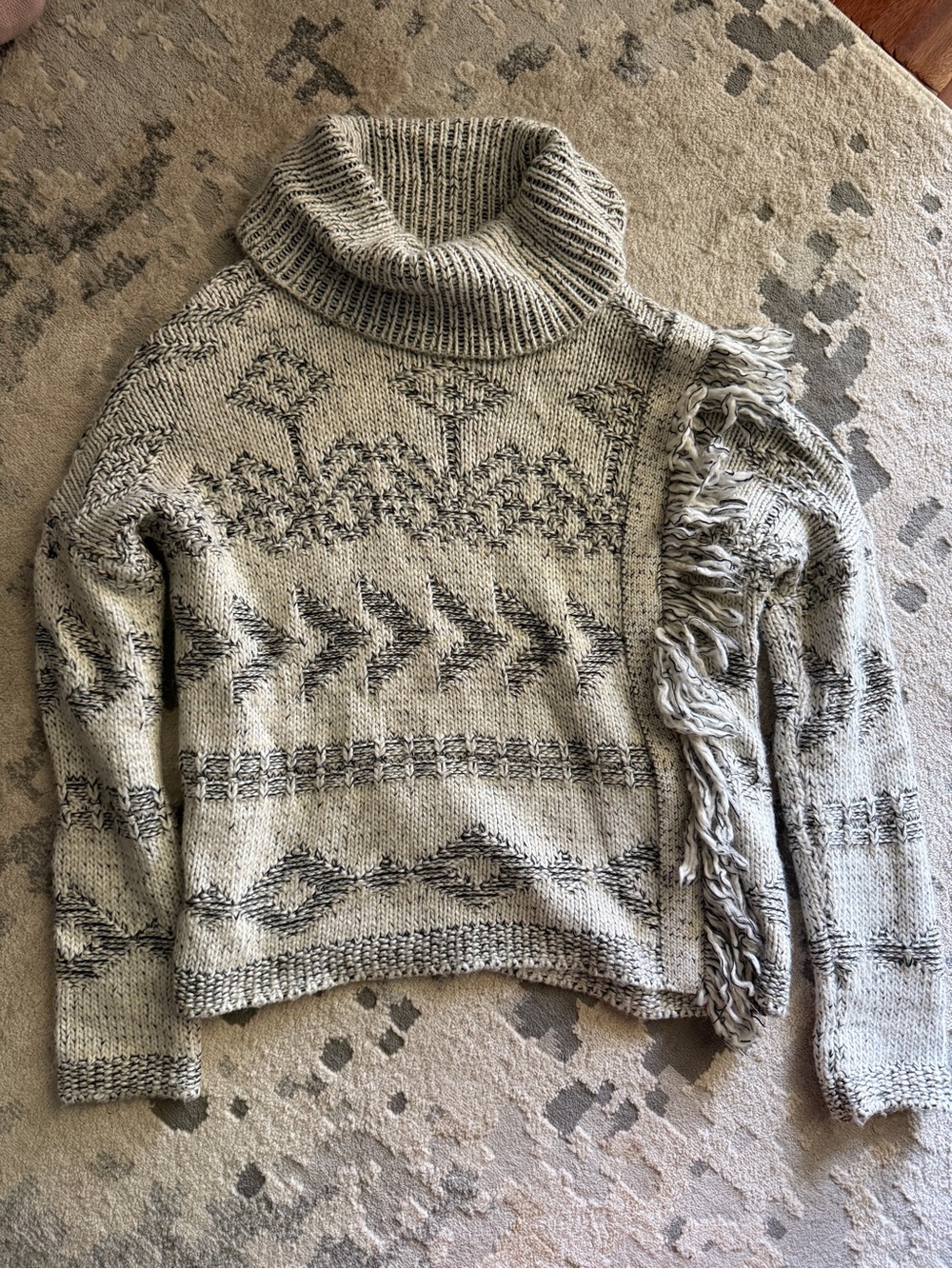 Lucky Brand Turtleneck Fringe Sweater